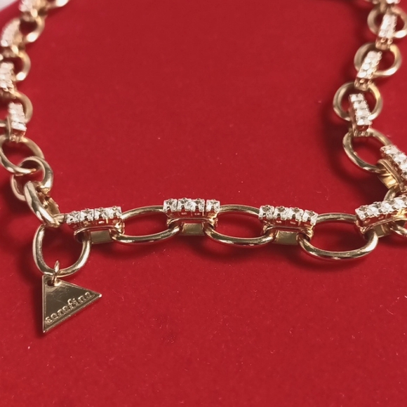 Serafina Timeless STUNNING Gold Cable Chain with CZ between links - Picture 6 of 10